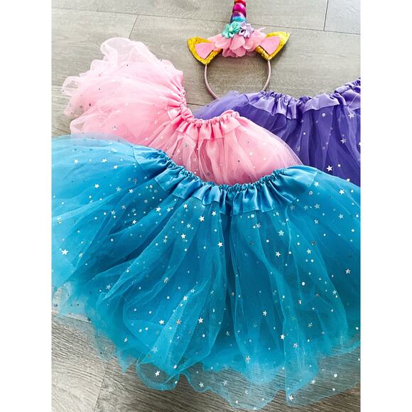 Unicorn Birthday Outfit Toddler Girl Costume Tutu Skirt Headband Party Halloween - Picture 2 of 7